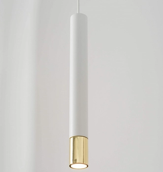Biała tuba wisząca Sopel Grand 33386 metalowa do salonu okrągła