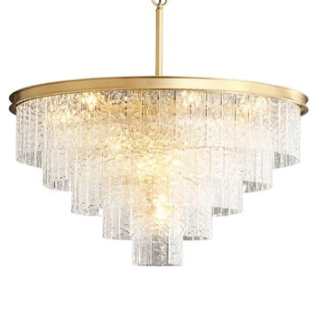 Lampa zwis Iceland ST-6308-6 Step lód kryształki pałacowa do salonu złota