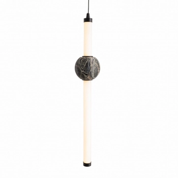 Salonowa lampa wisząca VERDES P0612 LED 10W 3000K kula tuba czarna