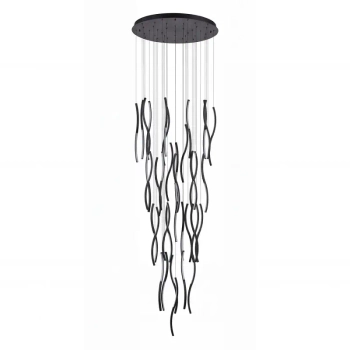 Lampa wisząca ściemnialna FLOW AZ7227 czarna LED 345W 4000K kaskadowa
