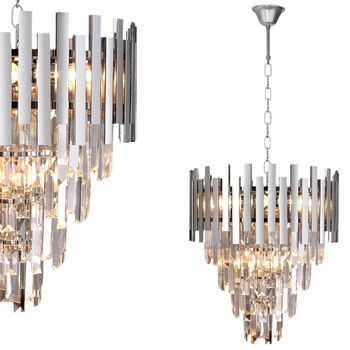 Wisząca LAMPA glamour ASPEN ML5997 Milagro kryształowa OPRAWA na łańcuchu ZWIS okrągły chrom
