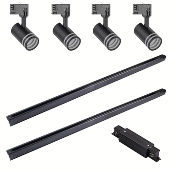 Trójfazowy zestaw szynowy do salonu MILANO 327796 metalowy czarny