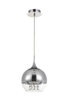 LAMPA wisząca FERMI P140-PL-110-1-N Maytoni szklana OPRAWA glamour ZWIS okrągły z kryształkami chrom przezroczysty