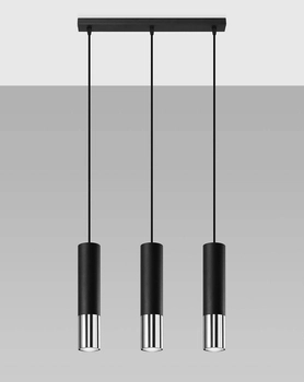 Modernistyczna LAMPA wisząca SL.0942 loftowa OPRAWA metalowe tuby zwis czarny chrom