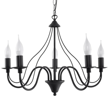 Żyrandol LAMPA wisząca SL.0218 metalowa OPRAWA świecznikowa ZWIS na łańcuchu maria teresa czarny