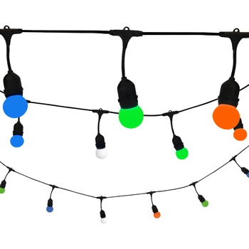 Girlanda ogrodowa z kolorowymi żarówkami 10 LED 6W 3000K 5,6m IP44