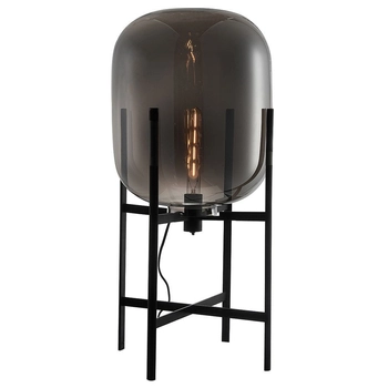 Stojąca LAMPA loft MAVERSA FL-82321-1A-M Italux szklana biurkowa przydymiona