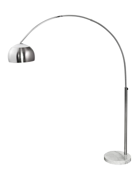 Łukowa lampa podłogowa Tosca metalowa stojąca biała srebrna