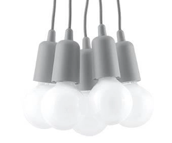 LAMPA wisząca SL.0577 pająk OPRAWKA industrialny ZWIS szary