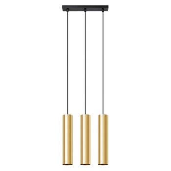 Lampa wisząca potrójna Lagos SL.1201 do salonu tuba modernistyczna złota