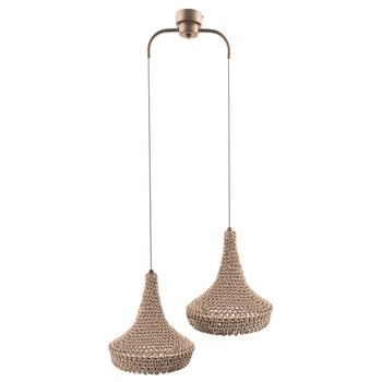 Sypialniana lampa wisząca Mahaka 5179 Shilo pleciona beżowa