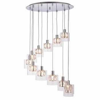 Sypialniana lampa wisząca Verina 76518 Endon transparentny chrom