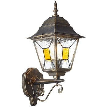 Szklana lampa elewacyjna Janel 90981A86 latarnia czarny złoty