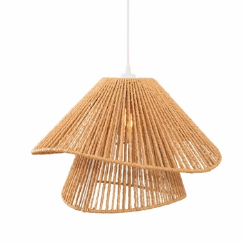 Sznurkowa lampa wisząca Amalfi P0578 zwis pleciona do salonu beżowa