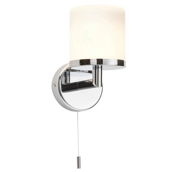 Szklana lampa ścienna Lipco 39608 IP44 do salonu chrom biały