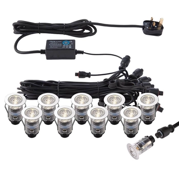Zestaw 10 lamp wpuszczanych Ikon 73347 LED 7,5W 3000-4000K IP67 srebrny