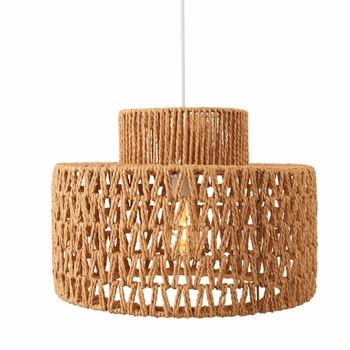 Lampa wisząca Raffle P0587 Maxlight boho pleciona do salonu eko biała