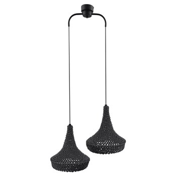 Wisząca lampa pleciona Mahaka 5182 Shilo do salonu szara