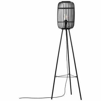 Stojąca lampa podłogowa Woodrow 94977/76 bambusowa czarny