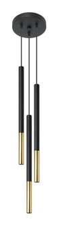 Wisząca LAMPA kaskada SL.0893 okrągła OPRAWA metalowy ZWIS tuby czarne złote