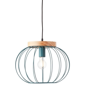 Lampa wisząca Sorana 99234/73 klatka druciana drewno turkus