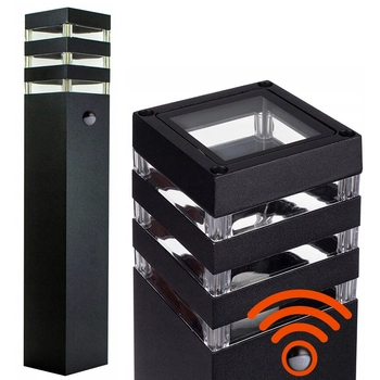 Ogrodowa lampa stojąca SLP8000 z czujnikiem ruchu czarna