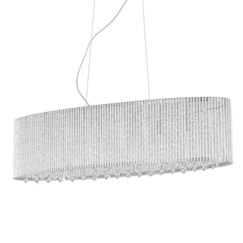 Wisząca lampa glamour Anabella P0207-06E-F4QL Italux owalna kryształ srebrny