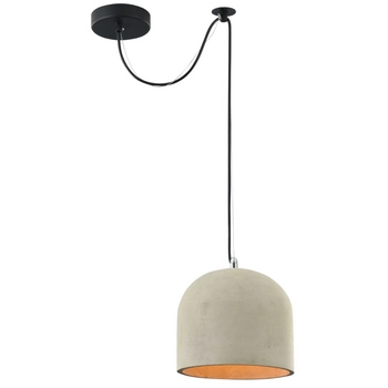 Lampa wisząca loft do salonu szara z abażurem Broni OUTLET