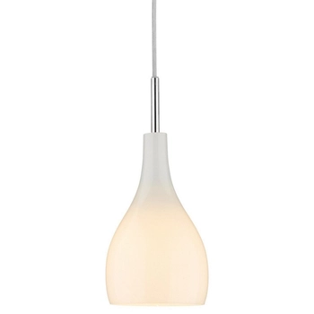 Wisząca lampa szkło nad stół biała chrom Soho OUTLET