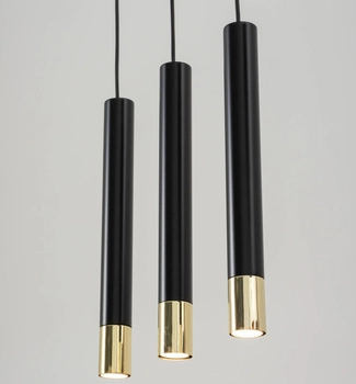 Loftowa lampa wisząca Sopel Grand 33395 3-płomienna czarna złota