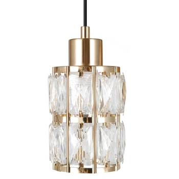 Nowoczesna lampa wisząca Alma PND-40668-1-HBR szklana złoty przezroczysty
