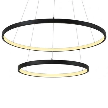 LAMPA wisząca SLP6578 MDECO okrągła OPRAWA zwis LED 63W rings pierścienie z pilotem czarne