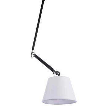 LAMPA wisząca MD2300-M CH/WH abażurowa OPRAWA zwis na wysięgniku biały