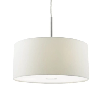 Lampa wisząca RONDA biała tkaninowa metalowa abażur nowoczesna 3xE27 do salonu RON102