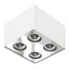 Kwadratowa lampa sufitowa AZ0851 regulowana metalowe chrom białe