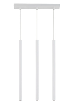 Metalowa lampa wisząca Sopel nowoczesne tuby na listwie białe