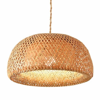 Bambusowa lampa zwis Boho ABR-NLW36-BH-E27 Abruzzo pleciona japandi brązowa