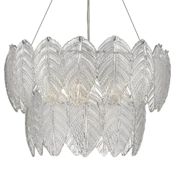 Lampa wisząca żyrandol PHILLIPA PHI0308 Dar Lighting szklana srebrna