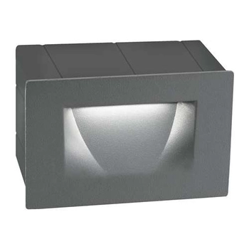 Lampa ścienna wpustowa Tartagal LE71444 schodowa prostokątna LED 3W 3000K zewnętrzna IP54 ciemnoszara