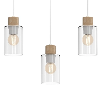 Lampa wisząca Madera MLP8555 na listwie biała drewniana