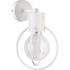 Druciana LAMPA ścienna AURA KOŁO 31105 Sigma industrialna OPRAWA metalowa KINKIET loft drut biały