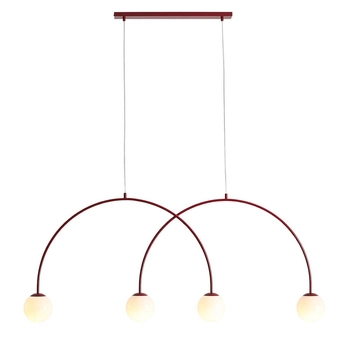 Podwójna wisząca lampa Una 1116L15_L szklane kule czerwone białe