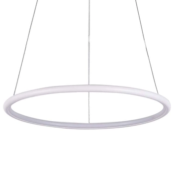 LAMPA wisząca SLIM/000061/3000/W MDECO okrągła OPRAWA metalowy ZWIS LED 32W 3000K ring biały