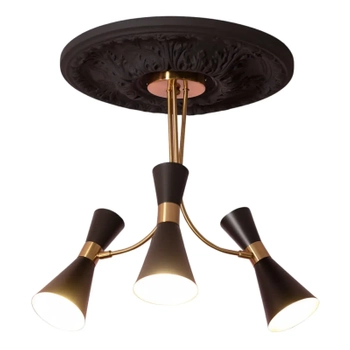 Sufitowa lampa do salonu Salvatore ABR-ZZSAL3XE27 Abruzzo loft czarny złoty