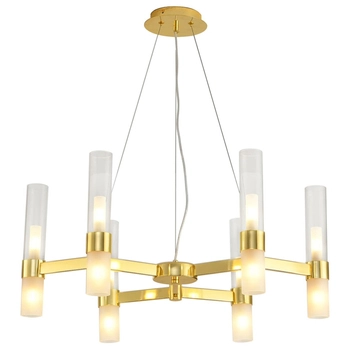 Wisząca lampa glamour Candela DN1505-6 gold Step szklane tuby złote