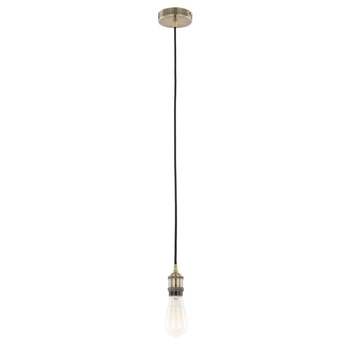 Wisząca LAMPA loft CLASSO DS-M-034 ANTIQUE BRASS Italux metalowa OPRAWKA industrialny ZWIS przewód antyczny brąz