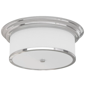 Okrągły plafon abażurowy Famburo sufitowa lampa chrom biała