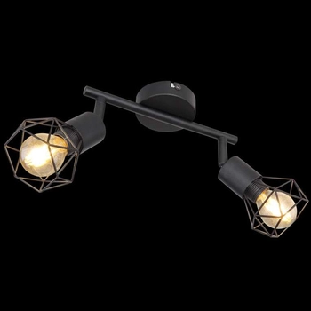 Industrialna LAMPA sufitowa XARA I 54802S-2 Globo druciana OPRAWA metalowy plafon reflektorki czarne