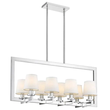 Wisząca LAMPA klasyczna LONDON P08038WH Cosmolight abażurowy zwis do jadalni chrom