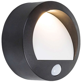 Zewnętrzna LAMPA ścienna AMARILLO 7969 Rabalux okrągła OPRAWA elewacyjna LED 1,5W 3000K KINKIET z czujnikiem ruchu IP44 czarny